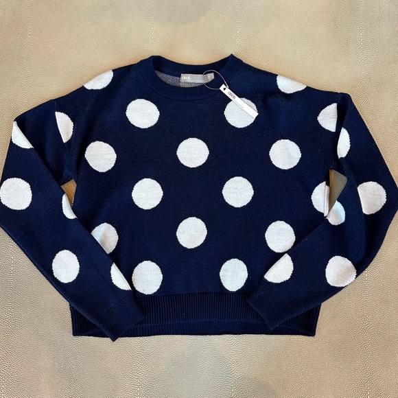 ASOS Sweaters - ASOS navy blue polka dot sweater in size 0